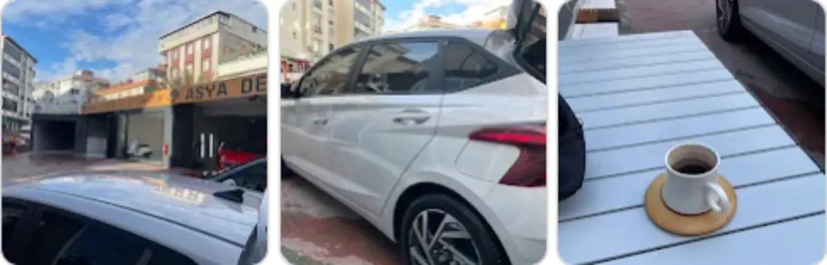 Temizlenen araç ve müşteri ikramı fotoğrafları